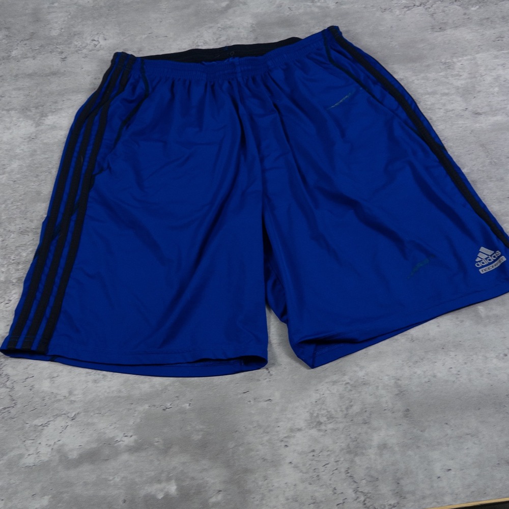 y2k adidas techfit shorts blue mens large